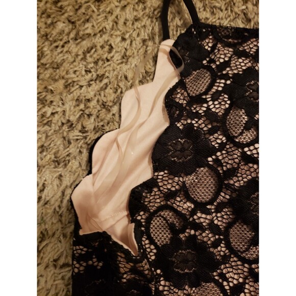 SPEECHLESS DRESS JUNIOR SIZE LARGE BLACK SCALLOPED LACE TULLE FLESH LINING - Picture 10 of 10